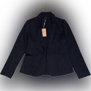 Quince Navy Blue Ultra-Stretch Ponte Blazer Size Large NWT